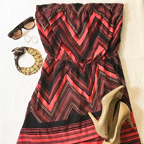 SALE 🛑Express Pink & Navy Tube Top Dress, Medium - Picture 4 of 8